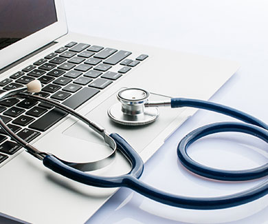A laptop and the stethoscope picture